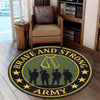 Soldier Brave And Strong Army Living Room Round Mat Circle Rug 06693
