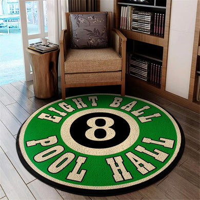 Eight Ball Pool Room Living Room Round Mat Circle Rug 05853