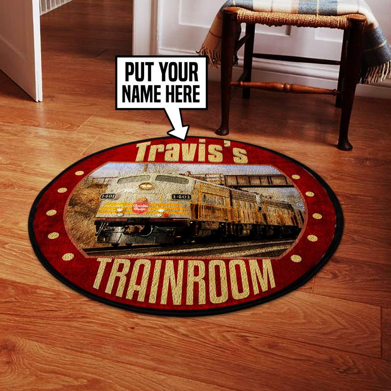 Personalized Canadian Pacific Railroad Living Room Round Mat Circle Rug 05309