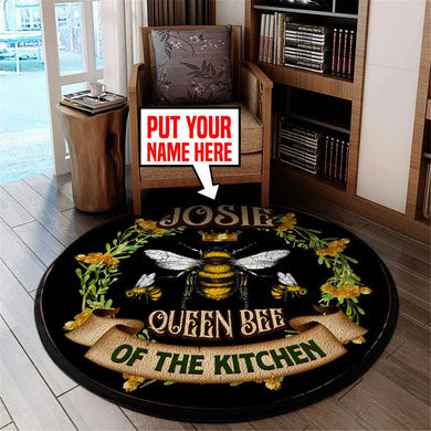 Personalized Queen Bee Of The Kitchen Living Room Round Mat Circle Rug 05470