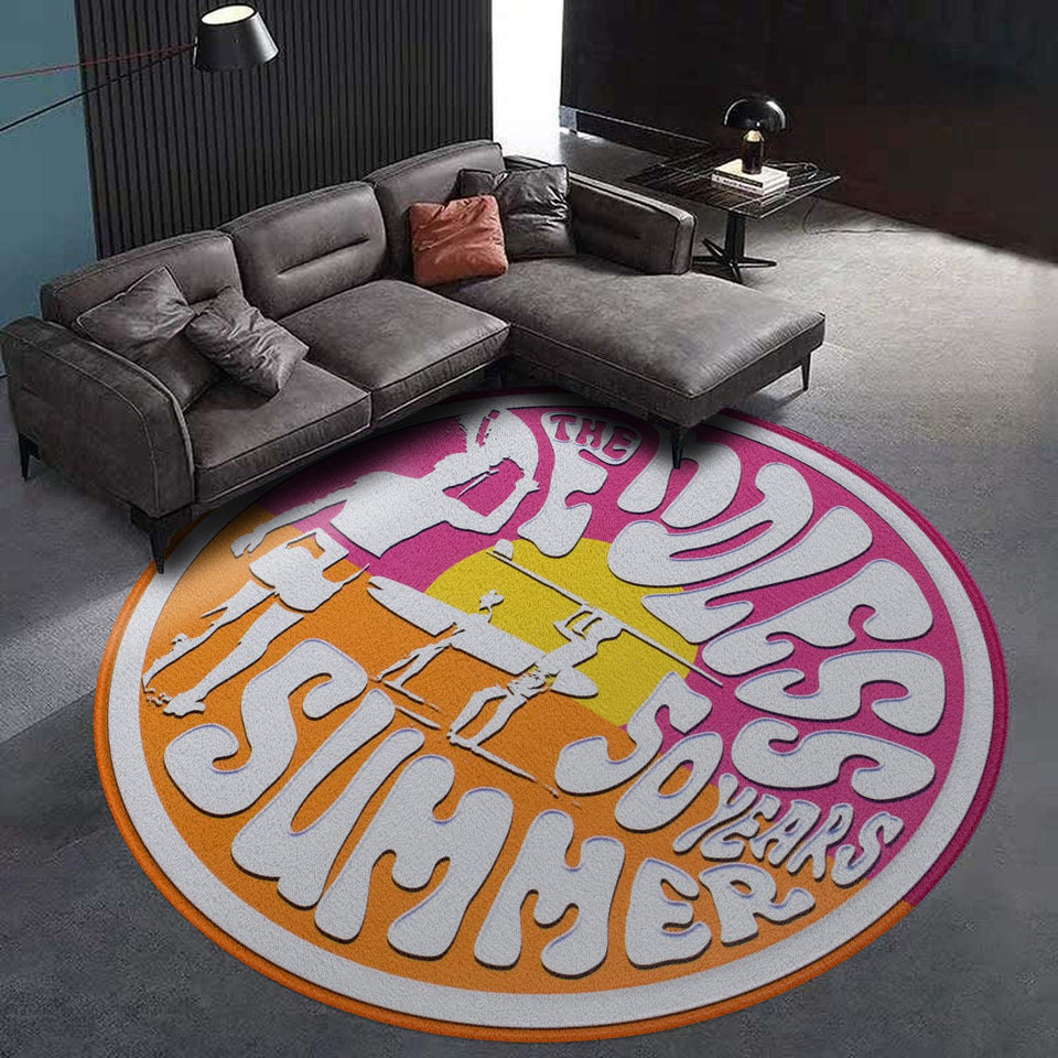 Endless Summer Living Room Round Mat Circle Rug 07174