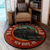 New Hope Railroad Living Room Round Mat Circle Rug 05134
