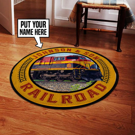Personalized Kcs Kansas City Southern Railroad Living Room Round Mat Circle Rug 05288
