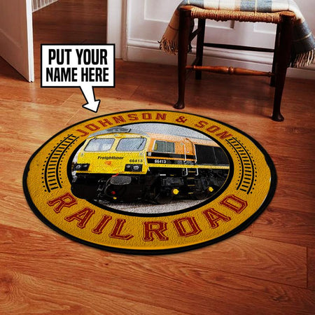 Personalized Freightliner Railway Uk Living Room Round Mat Circle Rug 05277