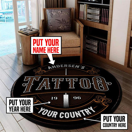 Personalized Tattoo Living Room Round Mat Circle Rug 05939