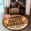 Personalized Garage Living Room Round Mat Circle Rug 06704