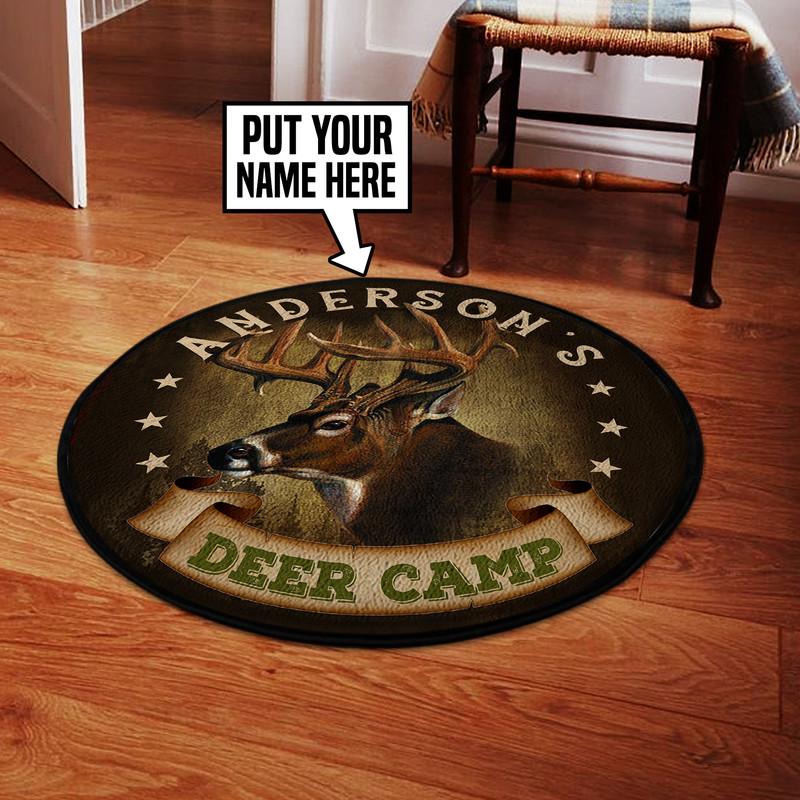 Personalized Hunting Deere Camp Living Room Round Mat Circle Rug 05316