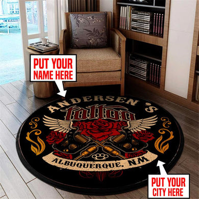 Personalized Tattoo Living Room Round Mat Circle Rug 05979