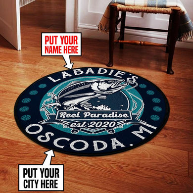 Personalized Fishing Living Room Round Mat Circle Rug 05497