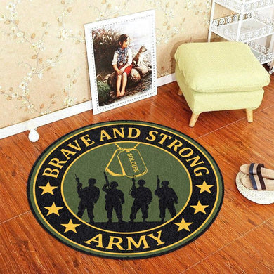 Soldier Brave And Strong Army Living Room Round Mat Circle Rug 06693