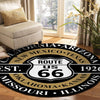 Route 66 Living Room Round Mat Circle Rug 07371