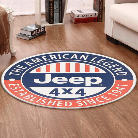 Jeep Living Room Round Mat Circle Rug Jeep 02032