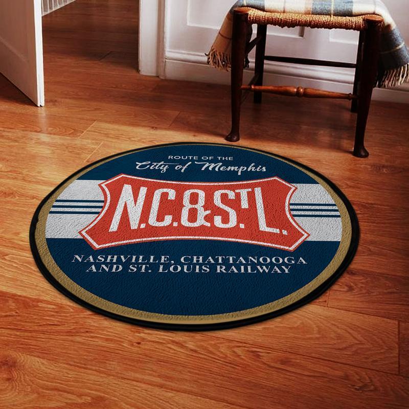 Nashville Living Room Round Mat Circle Rug Nashville, Chattanooga, & St. Louis Railroad 04699