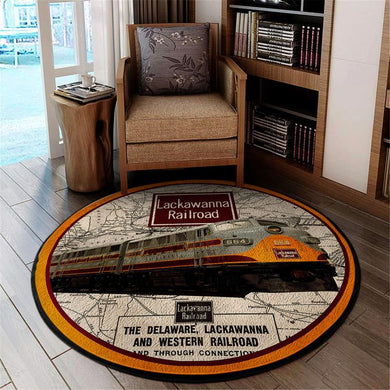 Lackawanna Railroad Living Room Round Mat Circle Rug 05257