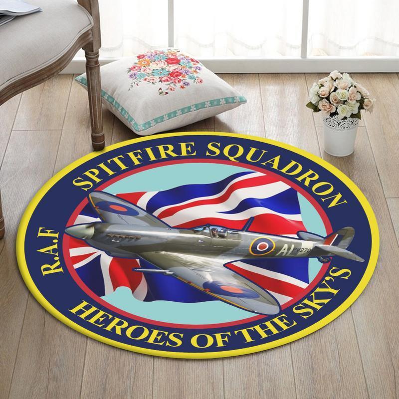 Supermarine Living Room Round Mat Circle Rug Supermarine Spitfire 03394