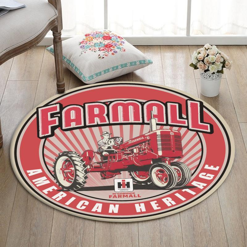 Farmall Living Room Round Mat Circle Rug Farmall Farmer 02573