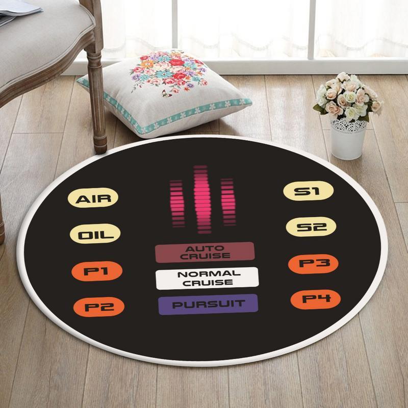 Krider Living Room Round Mat Circle Rug Knight Rider Kitt Trans Am 02095