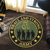 Soldier Brave And Strong Army Living Room Round Mat Circle Rug 06693
