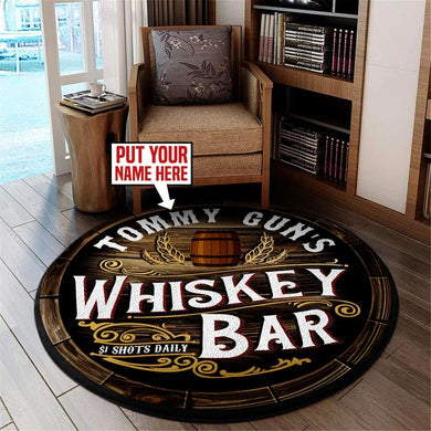 Personalized Whiskey Bar Living Room Round Mat Circle Rug 05958