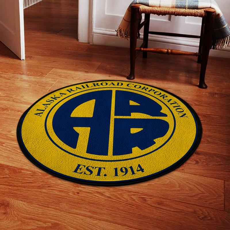 Alaska Living Room Round Mat Circle Rug Alaska Railroad 04933