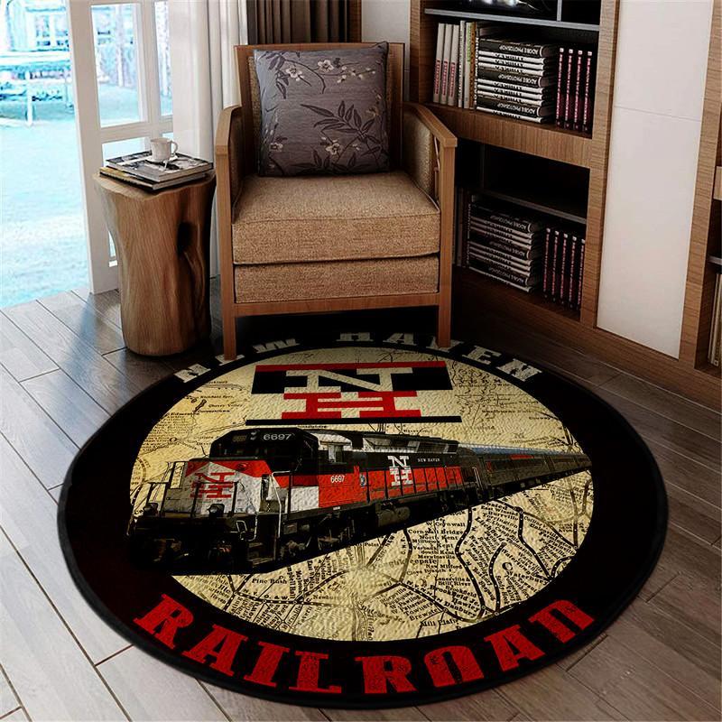 New York New Haven Hartford Railroad Living Room Round Mat Circle Rug 05203