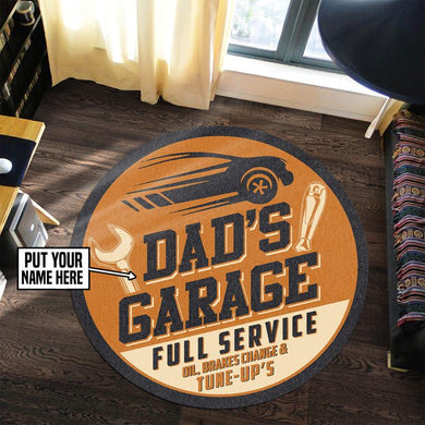 Personalized Garage Living Room Round Mat Circle Rug 06704