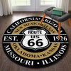 Route 66 Living Room Round Mat Circle Rug 07371