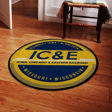 Ice Living Room Round Mat Circle Rug Ice Iowa, Chicago, & Eastern Railroad 04736