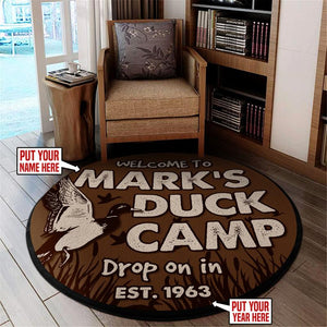 Personalized Welcome To Duck Camp Living Room Round Mat Circle Rug 06161