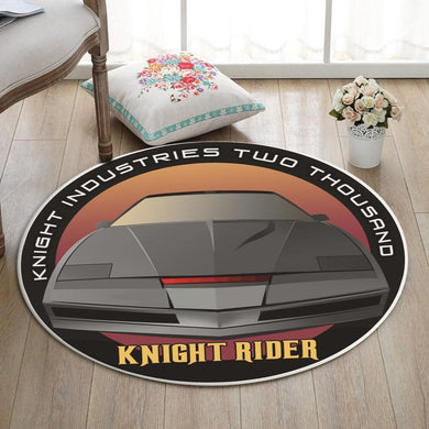 Krider Living Room Round Mat Circle Rug Knight Rider Kitt Trans Am 02446