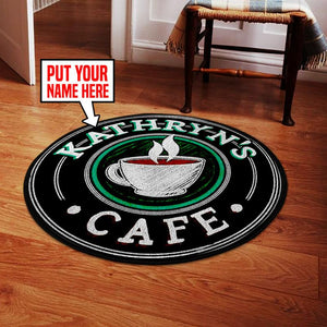 Personalized Coffee Shop Living Room Round Mat Circle Rug 06242