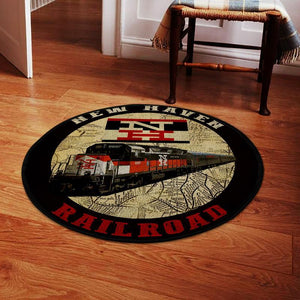 New York New Haven Hartford Railroad Living Room Round Mat Circle Rug 05203