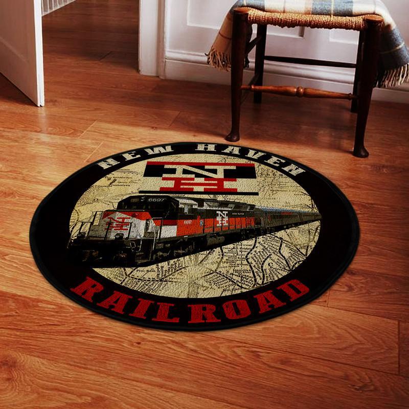 New York New Haven Hartford Railroad Living Room Round Mat Circle Rug 05203