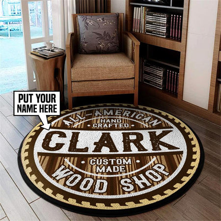 Personalized Woodshop Living Room Round Mat Circle Rug 05777