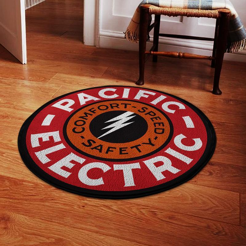 Perr Living Room Round Mat Circle Rug Pacific Electric Railroad 04633