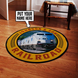 Personalized Amtrak Railway Railroad Living Room Round Mat Circle Rug 05264