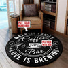 Personalized Coffee Bar Living Room Round Mat Circle Rug 05896