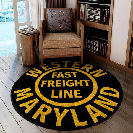 Wmaryland Living Room Round Mat Circle Rug Western Maryland Railroad 04390
