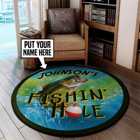 Personalized Fishing Hole Living Room Round Mat Circle Rug 05270