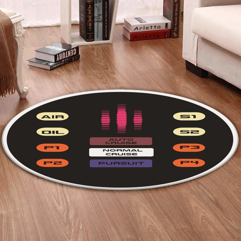 Krider Living Room Round Mat Circle Rug Knight Rider Kitt Trans Am 02095