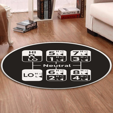 Truckdriver Living Room Round Mat Circle Rug Truck Driver 02088