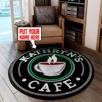 Personalized Coffee Shop Living Room Round Mat Circle Rug 06242