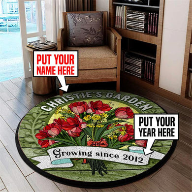 Personalized Garden Living Room Round Mat Circle Rug 06241