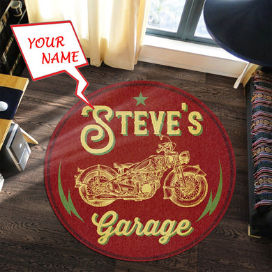 Personalized Dad's Garage Living Room Round Mat Circle Rug 05296