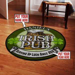 Personalized Irish Pub Living Room Round Mat Circle Rug 06250