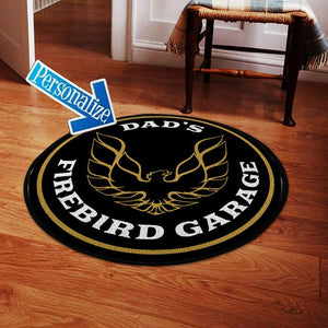 Personalize Dad's Firebird Garage Living Room Round Mat Circle Rug 05231