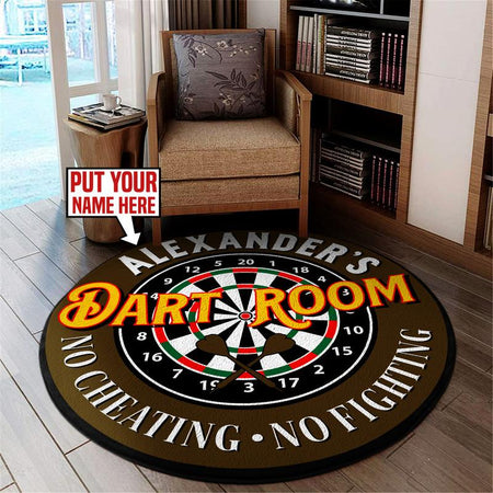 Personalized Darts Room Living Room Round Mat Circle Rug 06128