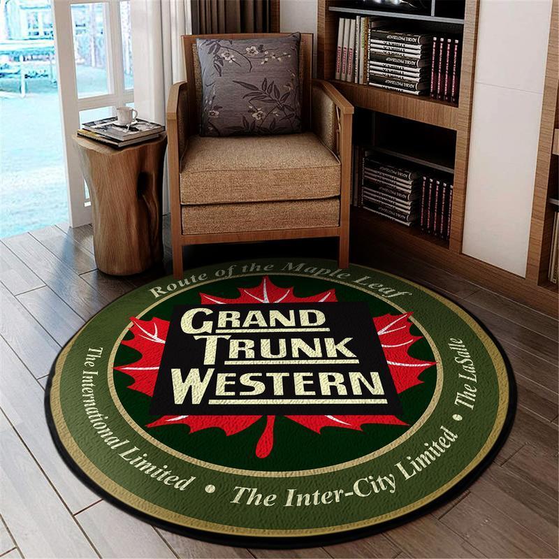 Grandtrunk Living Room Round Mat Circle Rug Grand Trunk Western Railroad 04716