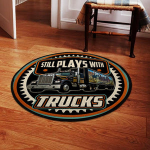 Still Play With Trucks Kenworth Living Room Round Mat Circle Rug 05367