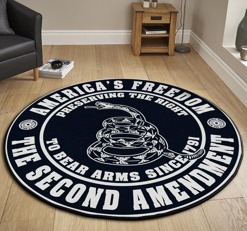 America's Freedom ~ Right To Bear Arms ~ The Second Amendment Living Room Round Mat Circle Rug 07372